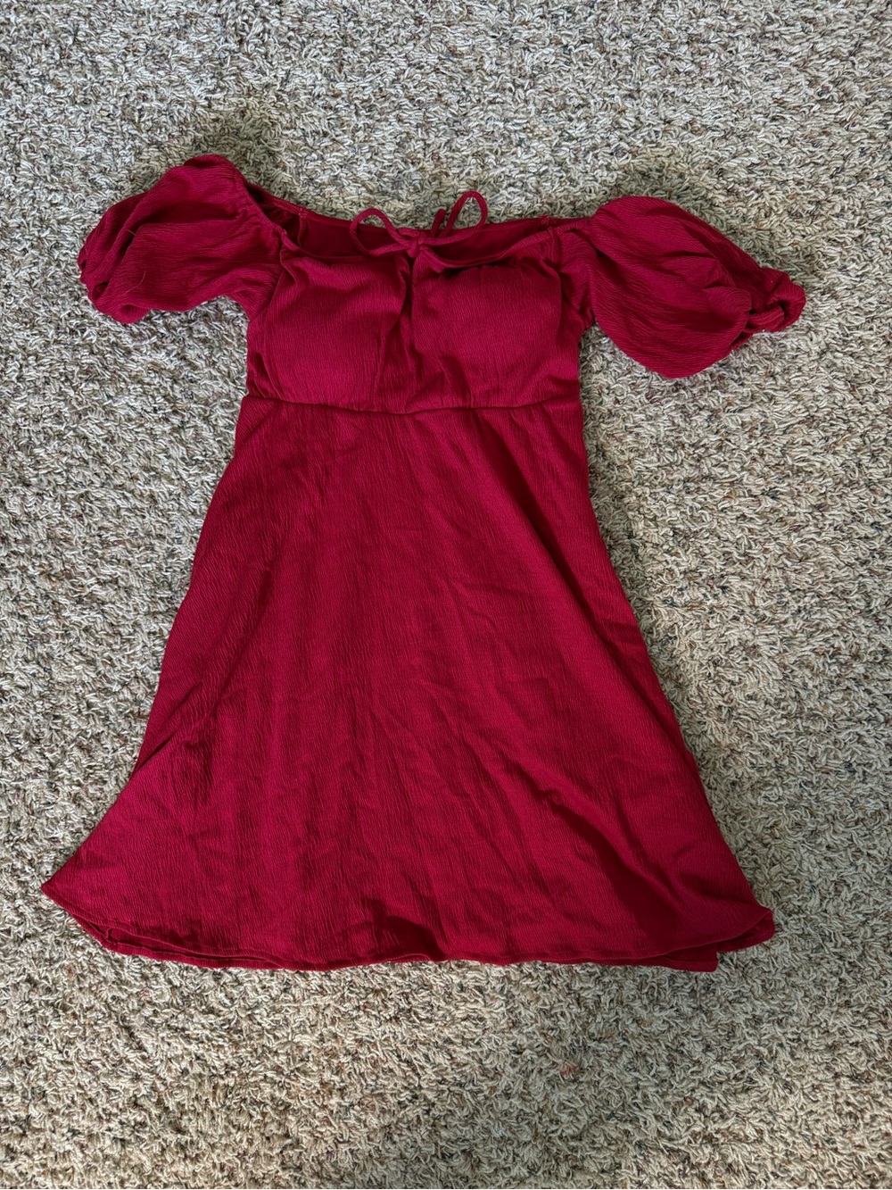 Womens Klassy red off the shoulder Milkmaid Mini dress size small